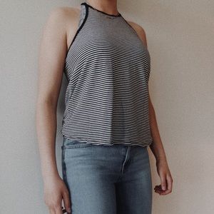 Hollister Striped Crossback High Neck Tank Top